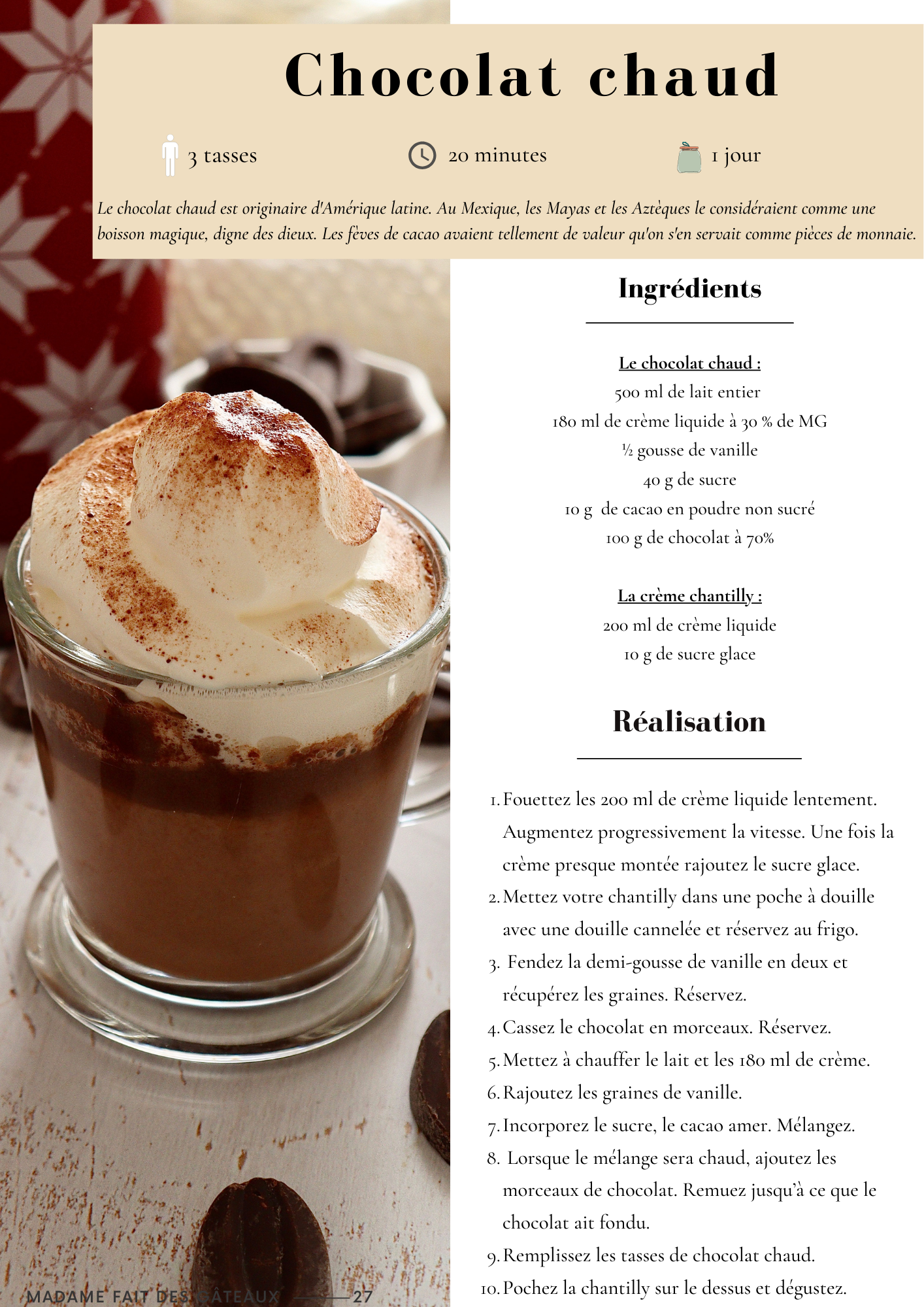 recette chocolat chaud
