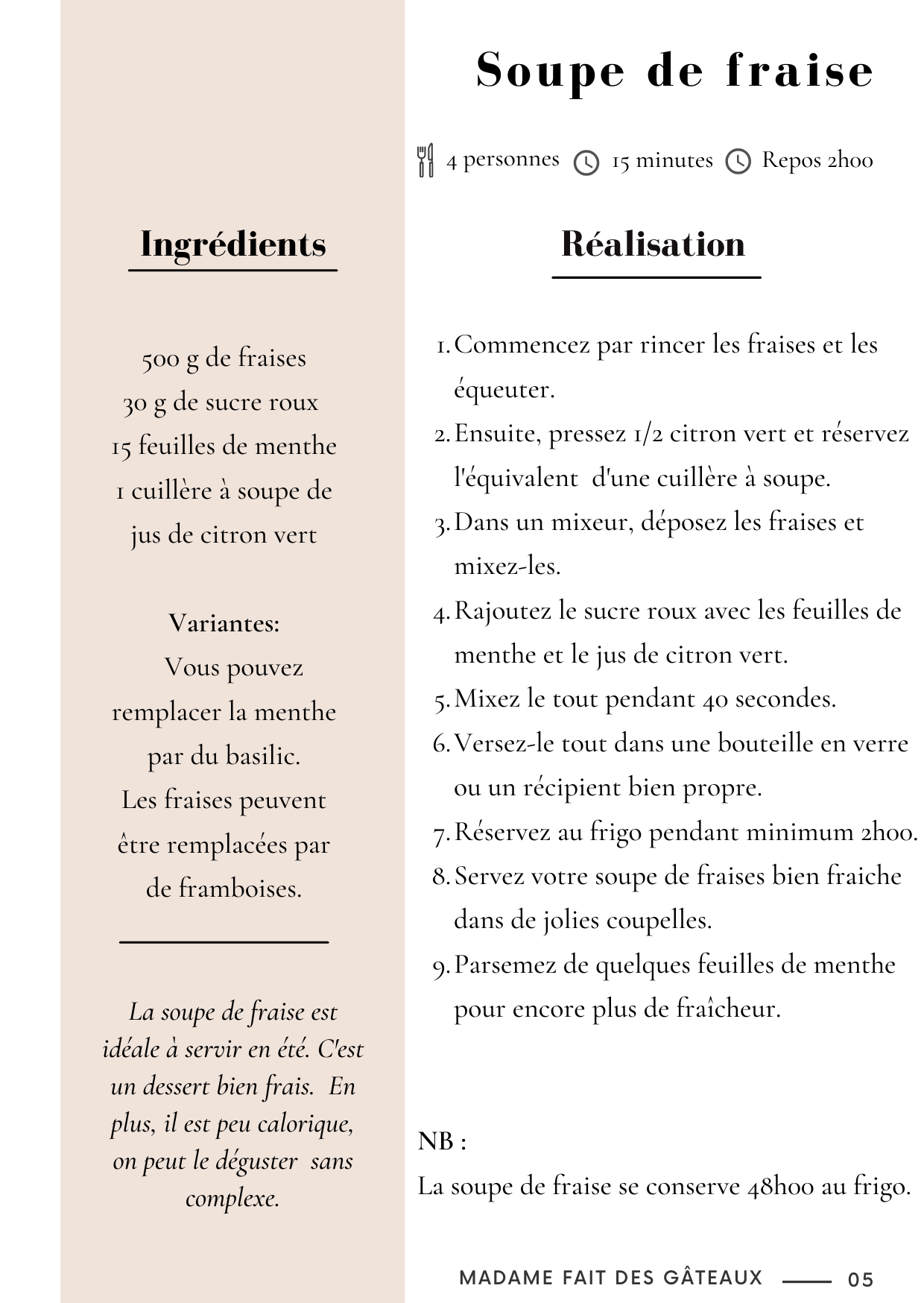 recette soupe de fraise