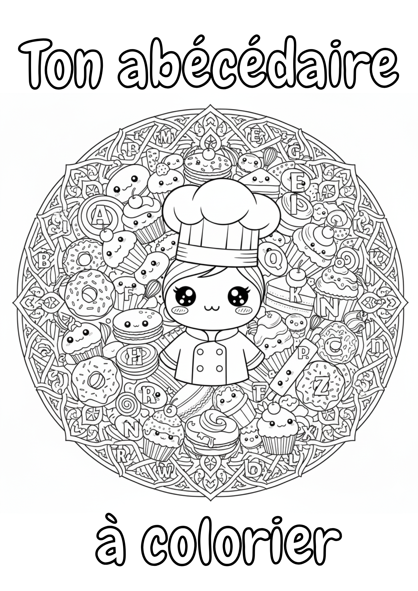Abécédaire gourmand à colorier